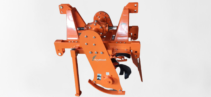 Krushitech Reverse - Forward Rotavator Machine ( Top Mask ) 3 Feet 22 Blade - Color: Orange