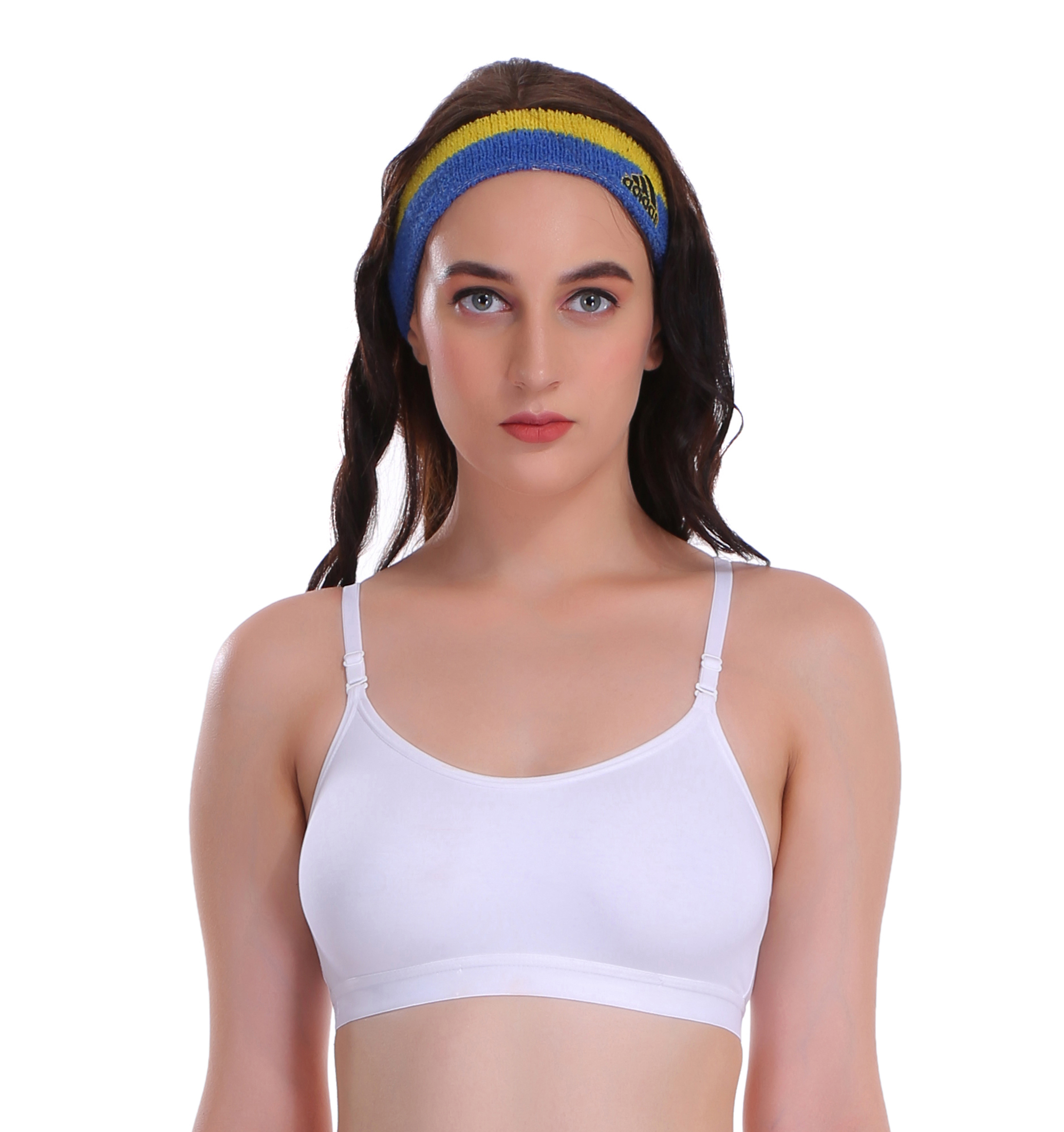 Active Wear - Cotton Lycra 4-way Stretch, Adjustable Transparent Straps | Non-wired, Medium Support, Moisture Wicking For Sports Activities