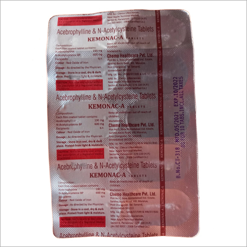 Acebrophylline And N-acetylcysteine Tablets General Medicines