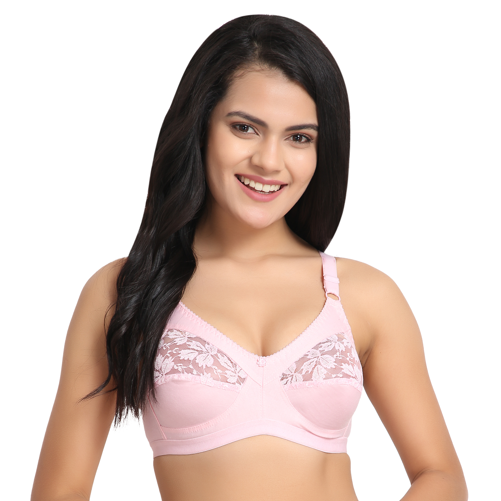 Trinity Bra - Cotton, Size 30 To 40 B Cup, Color Options: Red, Skin, White, Baby Pink, Black, Maroon, Wine, Purple, Fuchsia | Unlined Design, Regular Fit, Adjustable Strap