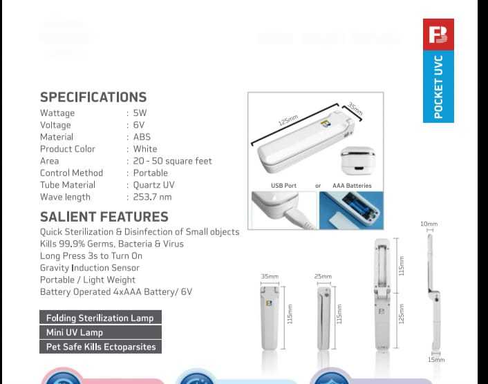 White Hand Held Uv Torch