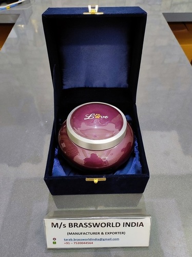 एल्युमिनियम पर्पल ओडिसी हैंड पेंटेड पेट क्रिमेशन अर्न