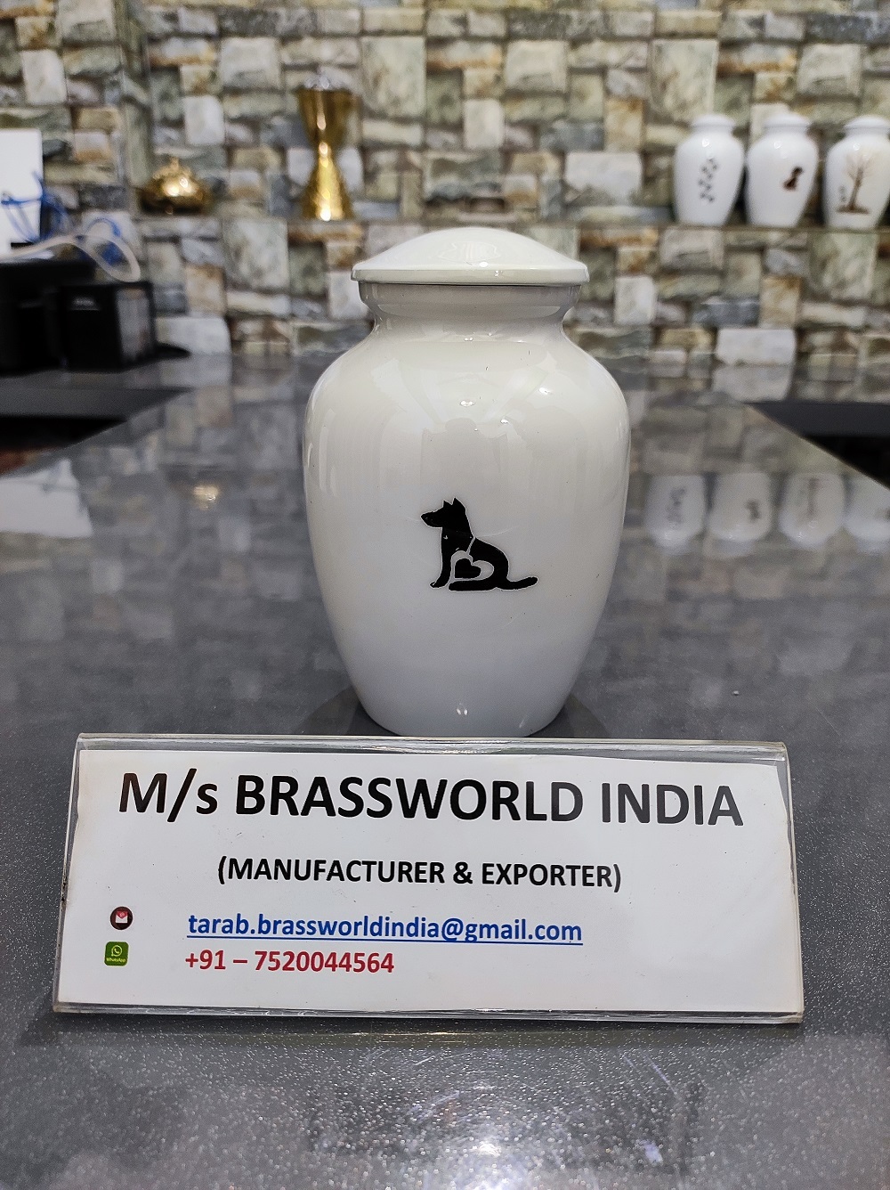 Aluminium Hand Painted Heart With Single Paw Pet Cremation Urn