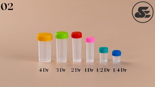 2 Dr Blow Colour Bottles - Plastic, Round, Transparent | Screw Cap Closure, Ideal for Pharmaceutical Industry Packaging