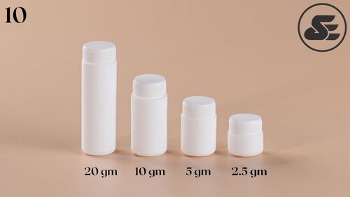 Bio Tablet Container - Plastic, Round, White | Screw Cap Design for Pharmaceutical Applications
