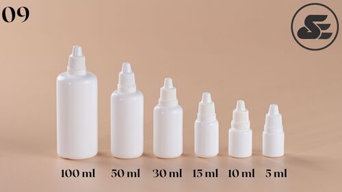 Dropper Bottle with Seal Cap - Plastic, Round Shape, White Color | Ideal for Pharmaceutical Applications with Efficient Dropper Sealing