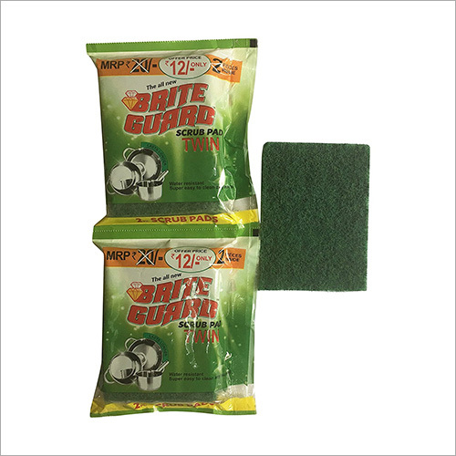 Polyester Scrub Pad - Water Resistant, Easy to Clean | Green Color for Efficient Kitchen and Utensils Cleaning