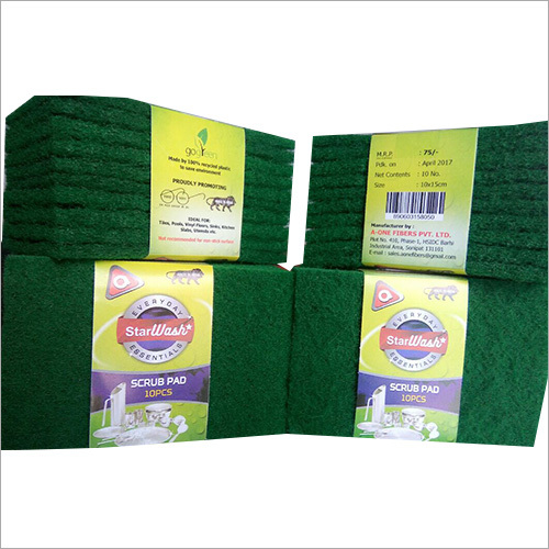 Star Wash Polyester Multipurpose Scrub Pad - Soft Polyester, Water Resistant, Green | Ideal for Home Appliance & Utensils Cleaning