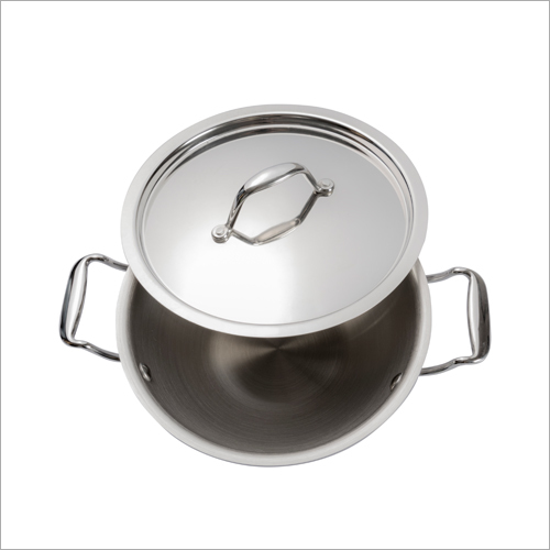 Stainless Steel Deep Kadai - 20 Cm, Silver Finish For Home Cooking