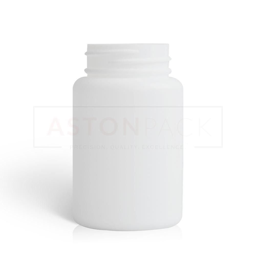 100ml Hdpe Tablet And Pill Packer Bottles - 100 Ml White Plastic Round Shape 38-400 Neck Finish Wider Mouth For Easy Automatic Filling