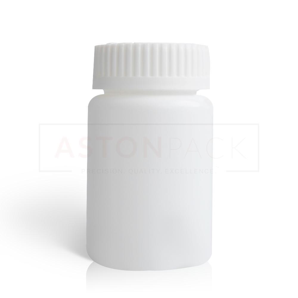 100ml Hdpe Tablet And Pill Packer Bottles - 100 Ml White Plastic Round Shape 38-400 Neck Finish Wider Mouth For Easy Automatic Filling