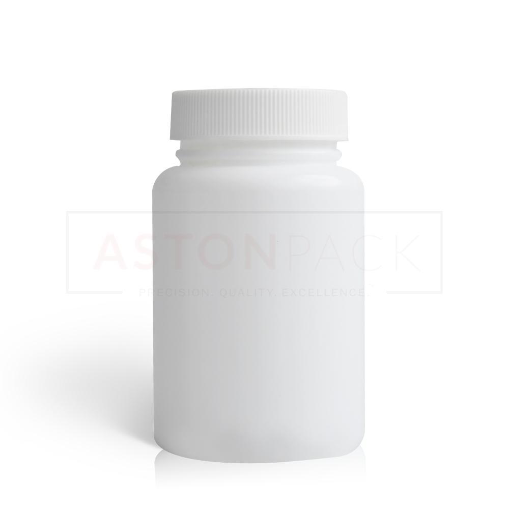 100ml Hdpe Tablet And Pill Packer Bottles - 100 Ml White Plastic Round Shape 38-400 Neck Finish Wider Mouth For Easy Automatic Filling