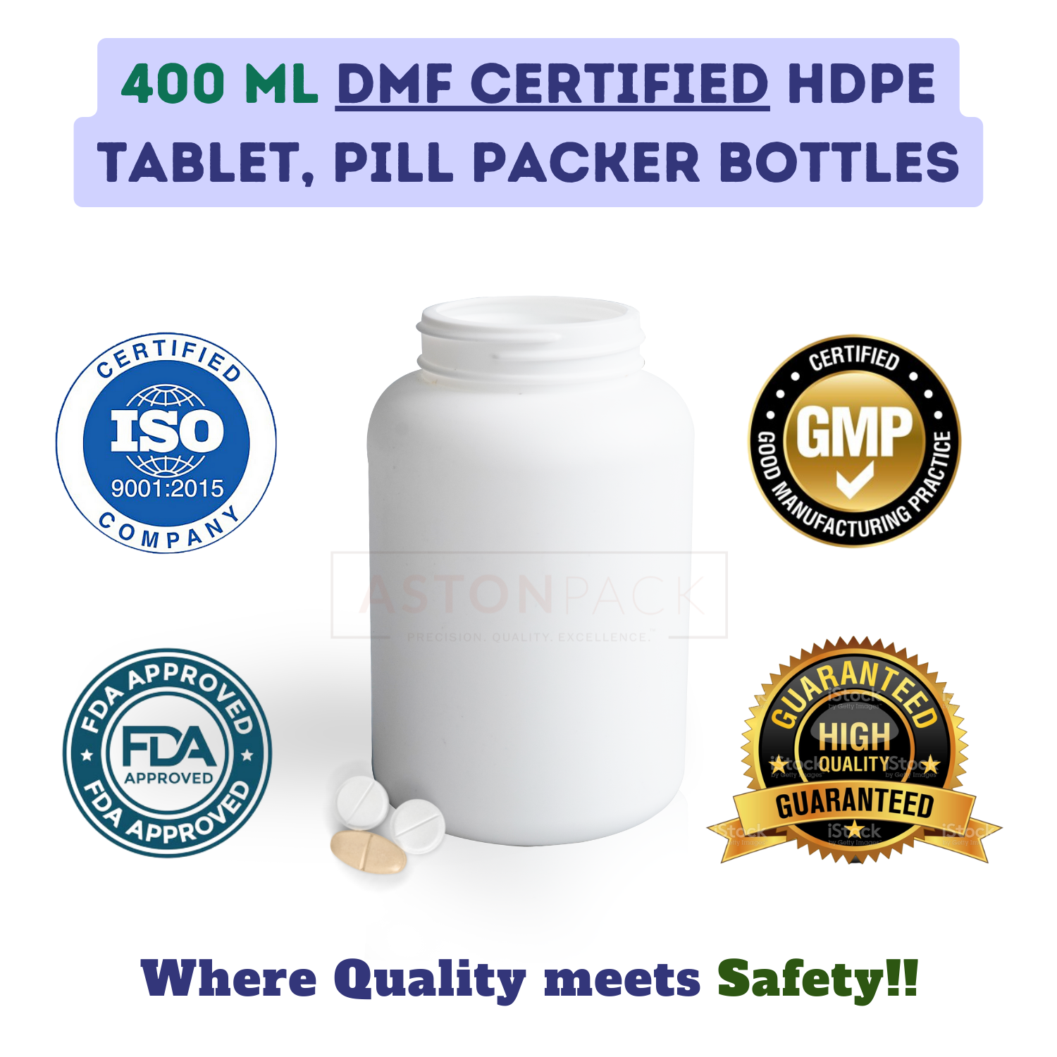 Hdpe Tablet And Pill Packer Bottles - White Plastic, 60cc To 400cc Sizes, Round Shape, Screw Cap, Wider Mouth For Automatic Filling Compatibility