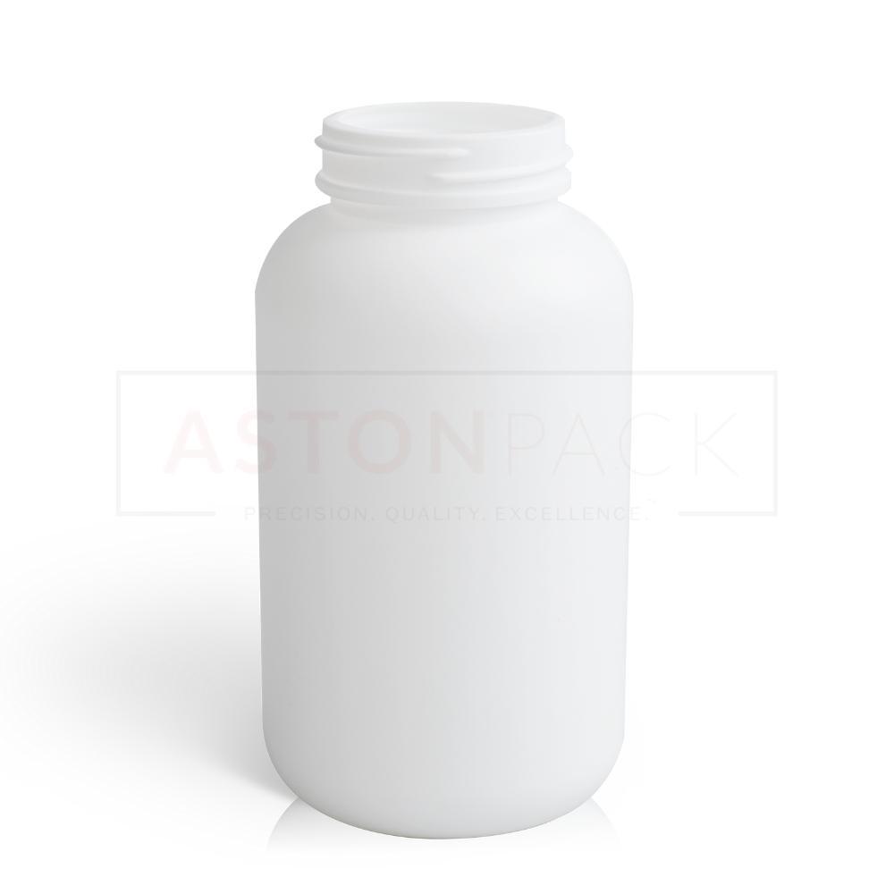 300ml White Hdpe Plastic Round Tablet Bottle - 45-400 Neck Finish, Wider Mouth Compatibility With Automatic Filling Machines