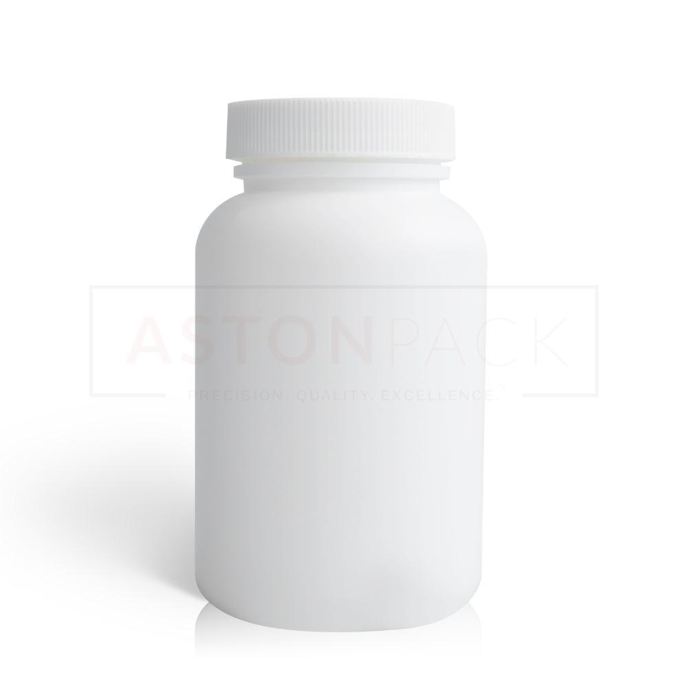 200ml White Hdpe Capsule Pill Tablet Packaging Bottle - 200ml Capacity, 60.90mm Diameter, 102mm Height, Wide Mouth For Automatic Filling, Screw Cap Closure