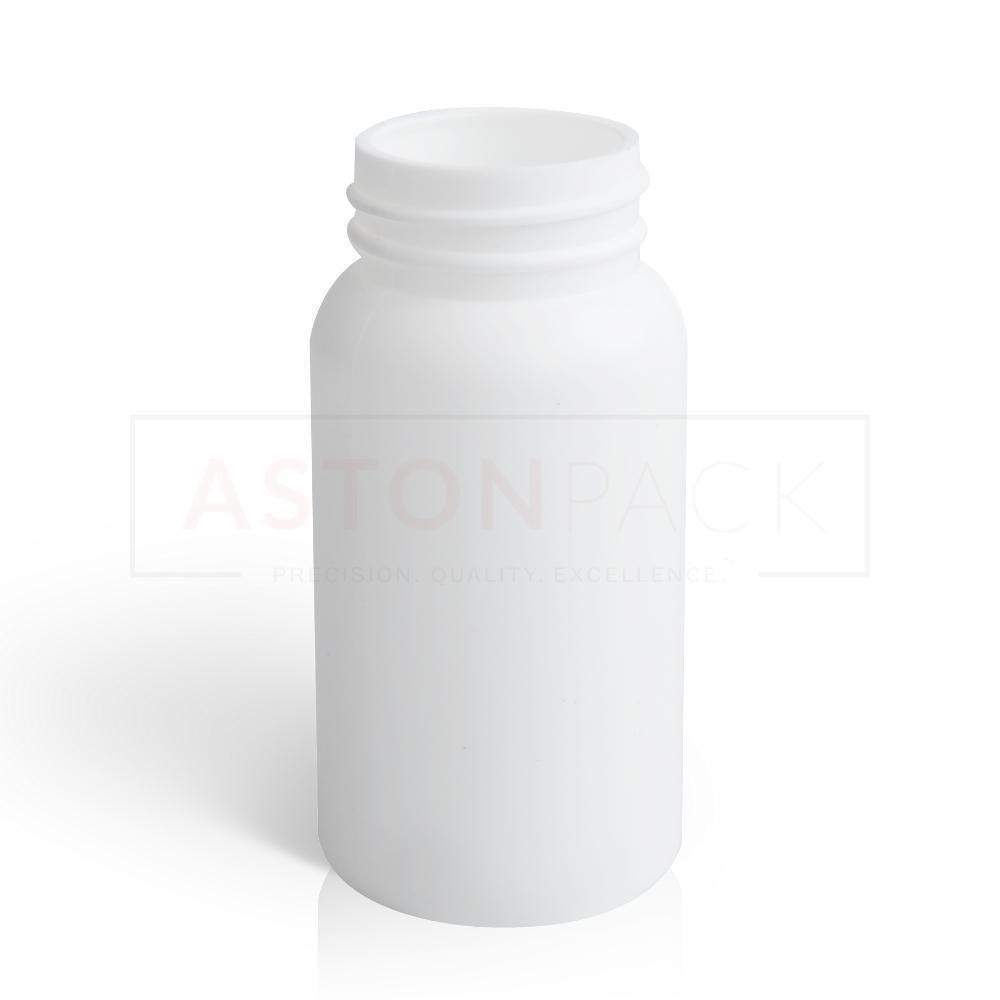 White Hdpe Plastic Round Tablet Bottle - 120 Ml , 38-400 Neck Finish, Wider Mouth For Automatic Filling Machines
