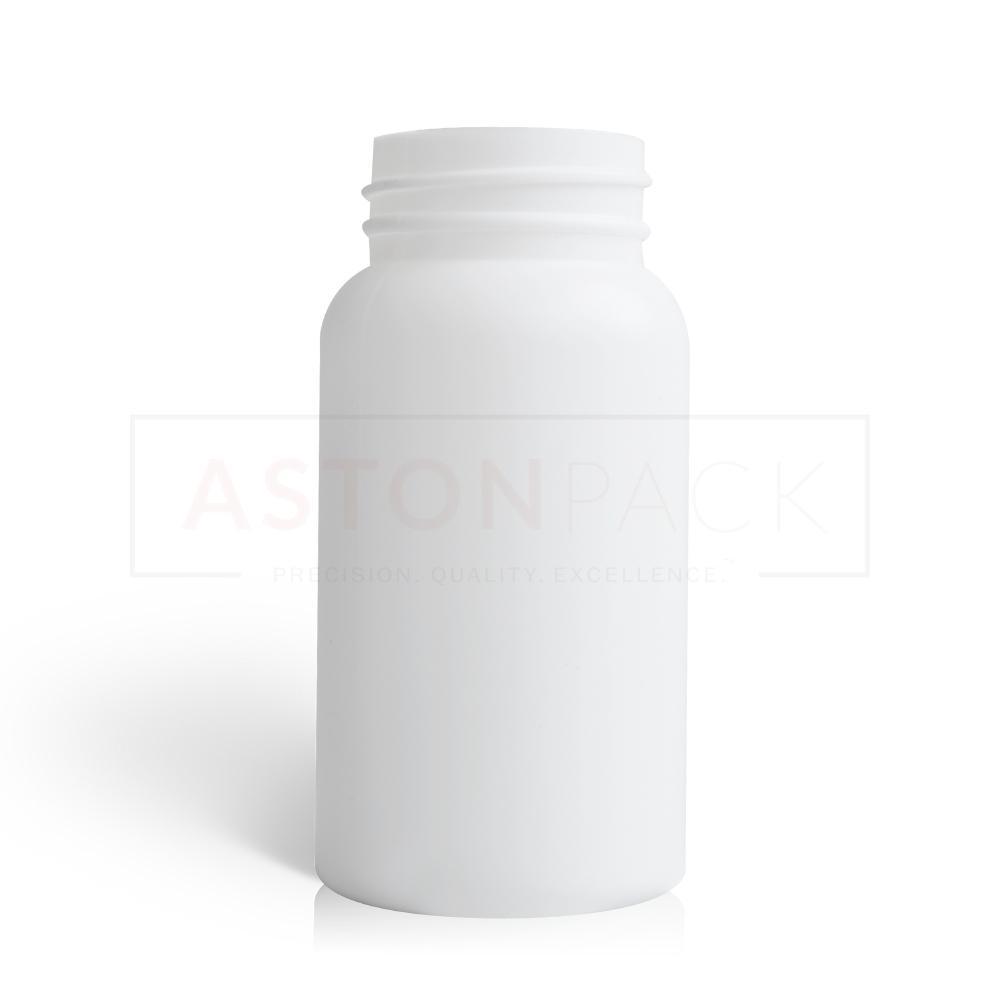 White Hdpe Plastic Round Tablet Bottle - 120 Ml , 38-400 Neck Finish, Wider Mouth For Automatic Filling Machines