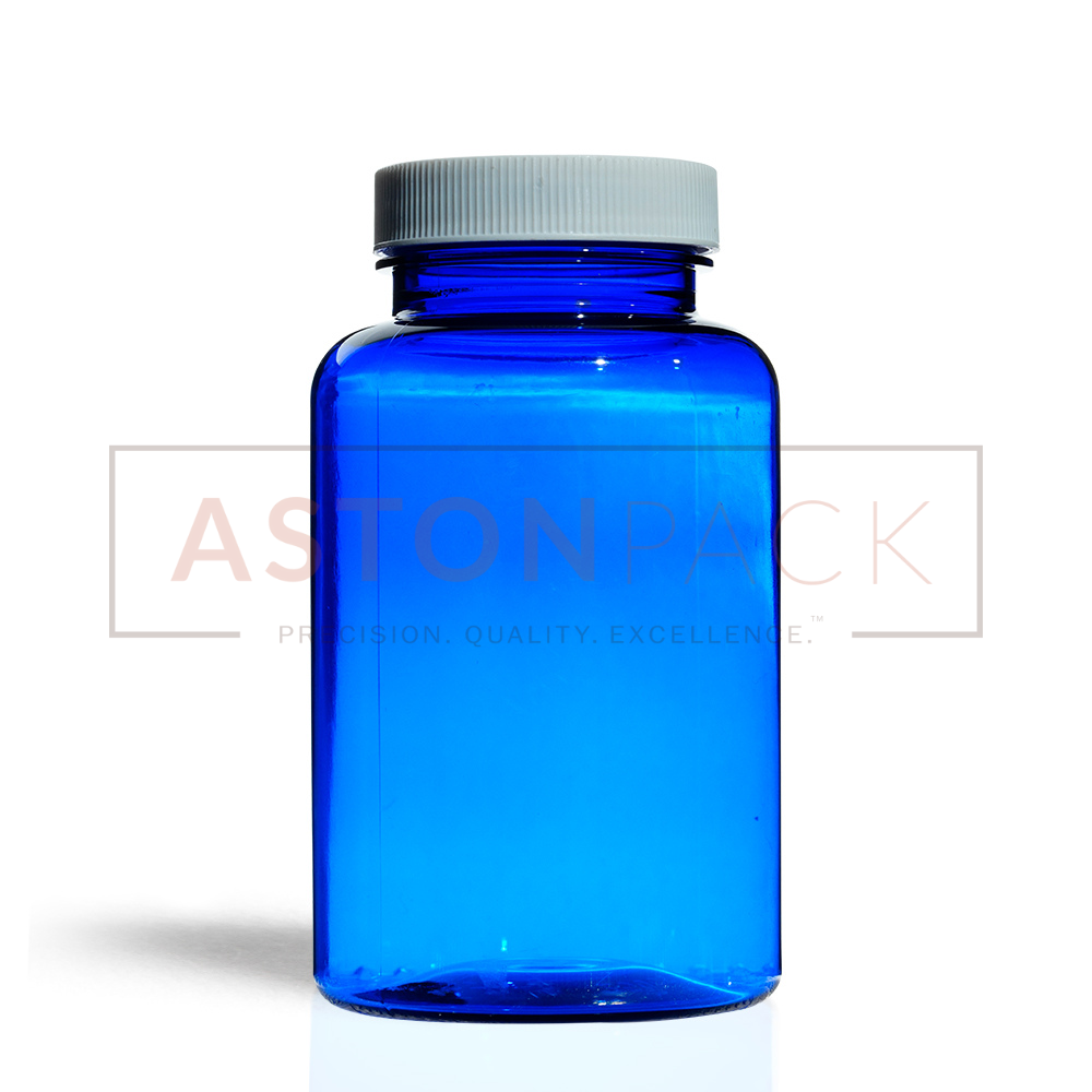 250 Ml Cobalt Blue Supplement Packaging Plastic Container - Diameter: 63.90 Millimeter (Mm)