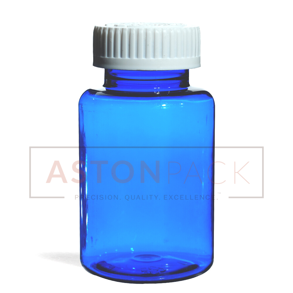175 Ml Cobalt Blue Supplement Packaging Plastic Container Diameter: 56.57 Millimeter (Mm)