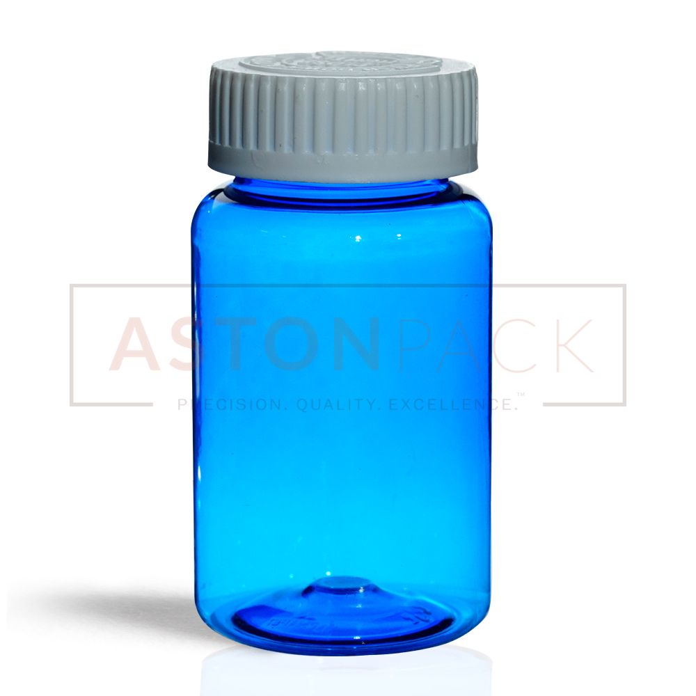 120 Ml Cobalt Blue Supplement Packaging Plastic Container - Plastic, 120ml, Diameter 50mm, Height 89mm , Round Shape With 38-400 Neck Finish For Easy Filling