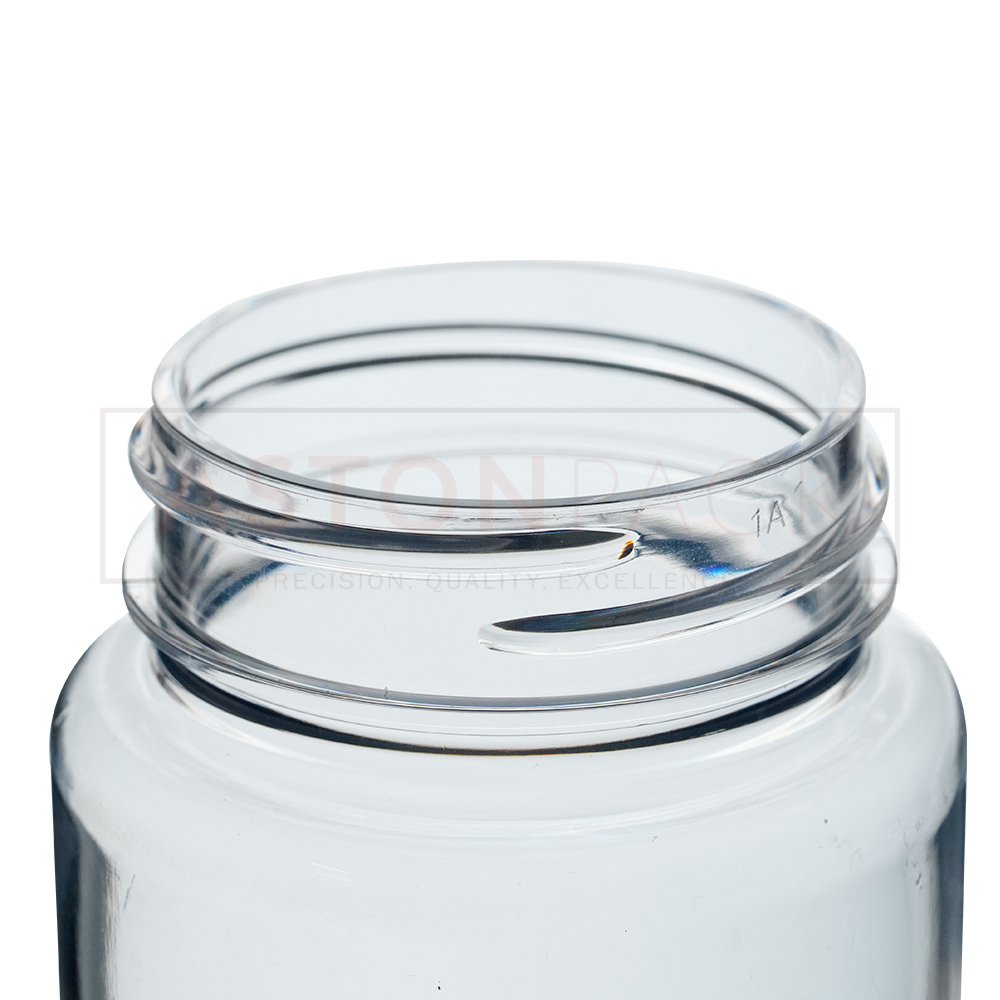 75 Ml Clear Supplement Packaging Plastic Container - 75ml Capacity, 45.50mm Diameter, 89mm Height, Plastic Material, Wide Mouth Design For Easy Filling | Suitable For Pharmaceutical Use, Screw Cap Sealing