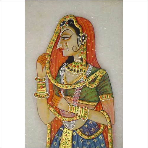 Indian Painting - Marble, Multicolor | Alluring Look, Unique Folk Art Patterns, Elegant Religious Designs