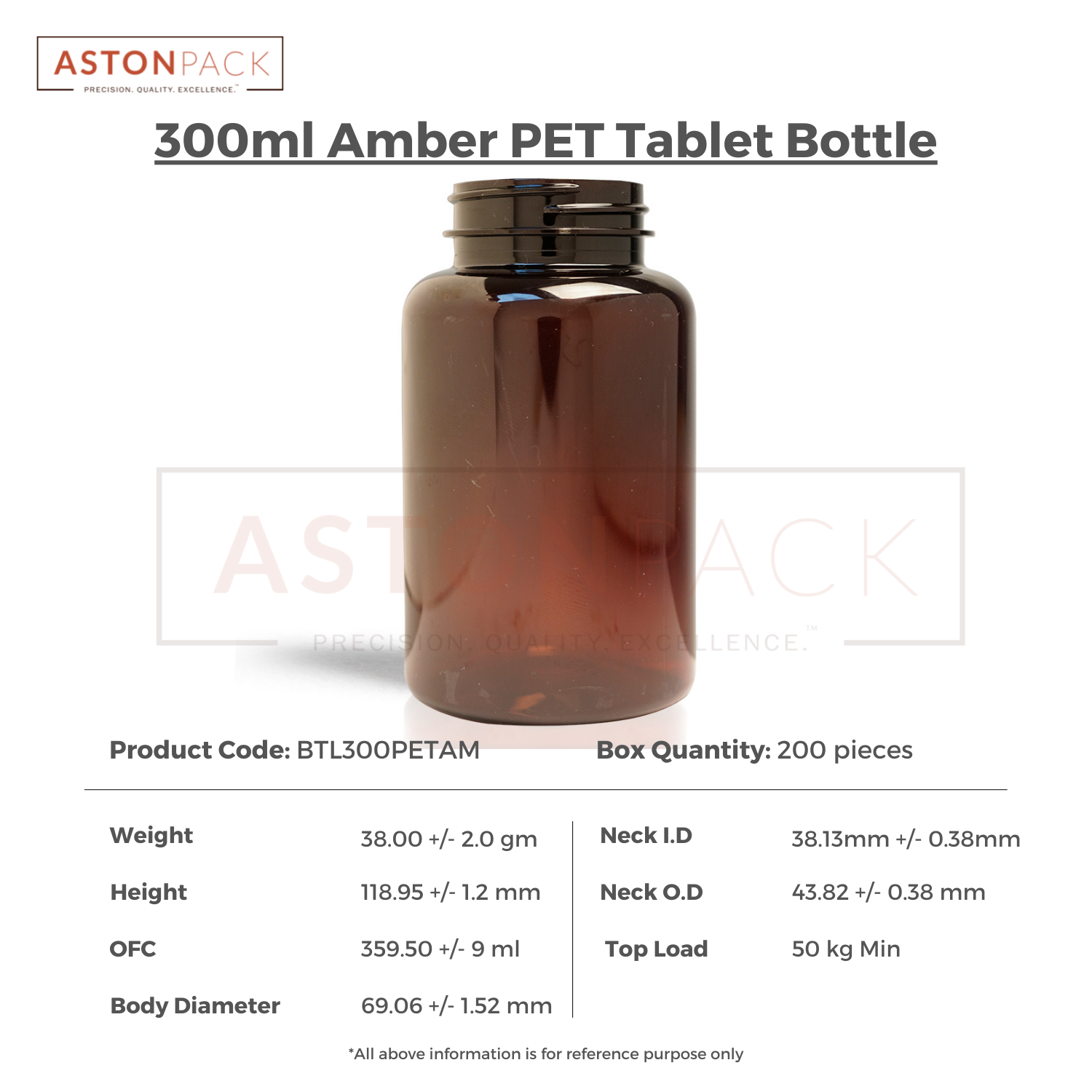 300 Ml Amber Multivitamins Tablet Packaging Bottles And Jars Diameter: 69.06 Millimeter (Mm)
