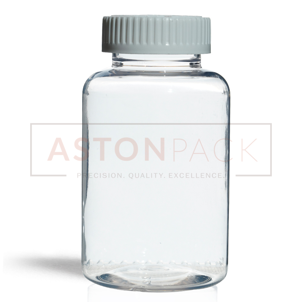 300 Ml Clear Multivitamins Tablet Packaging Bottles And Jars - Clear Pet Plastic, 300 Ml Capacity, 69.06 Mm Diameter, 118.95 Mm Height - Wider Mouth For Automatic Filling Compatibility