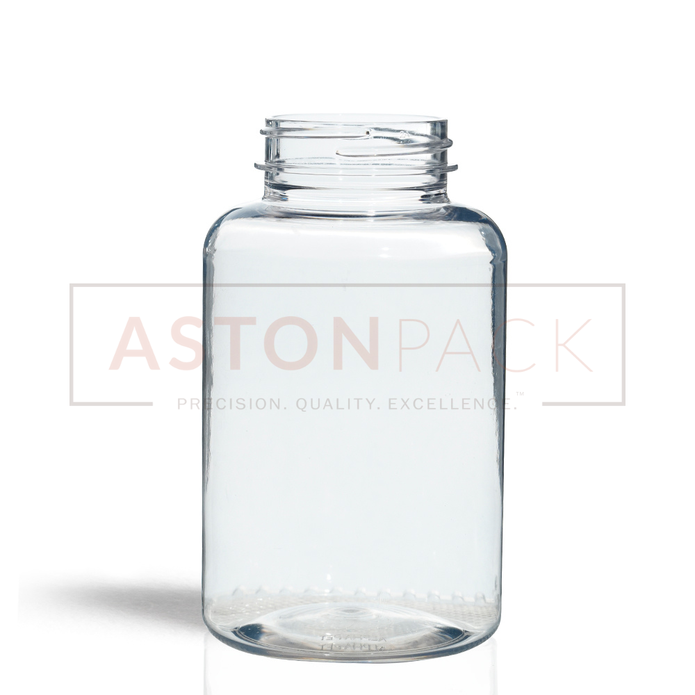 300 Ml Clear Multivitamins Tablet Packaging Bottles And Jars - Clear Pet Plastic, 300 Ml Capacity, 69.06 Mm Diameter, 118.95 Mm Height - Wider Mouth For Automatic Filling Compatibility