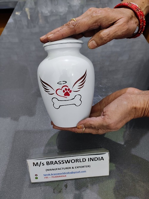 Hand Painted Aluminum Comfy Hour Pet Cremation Urn