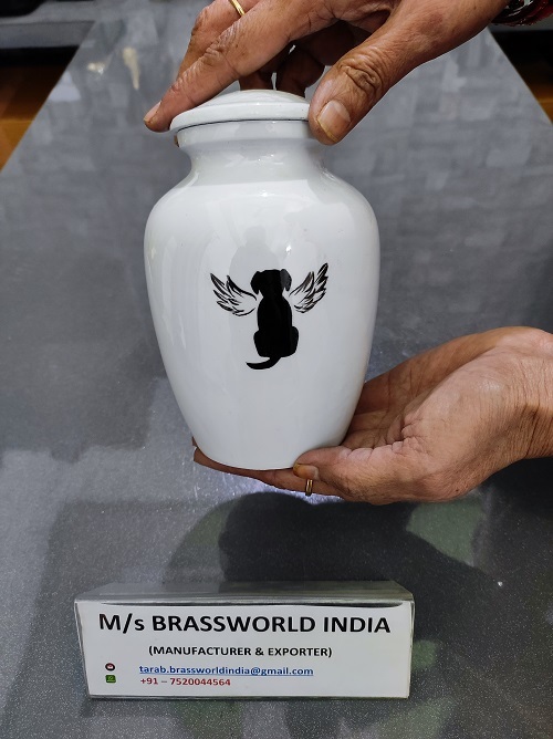 Hand Painted Aluminum Comfy Hour Pet Cremation Urn