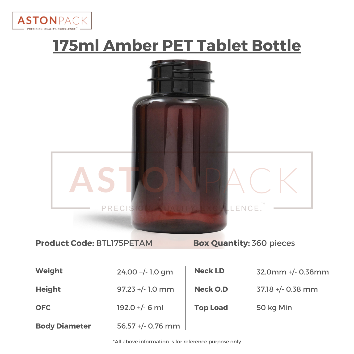 175 Ml Amber Multivitamins Tablet Packaging Bottles And Jars - Plastic Pet Bottle, 38-400 Neck Finish, Wider Mouth For Automatic Filling Compatibility
