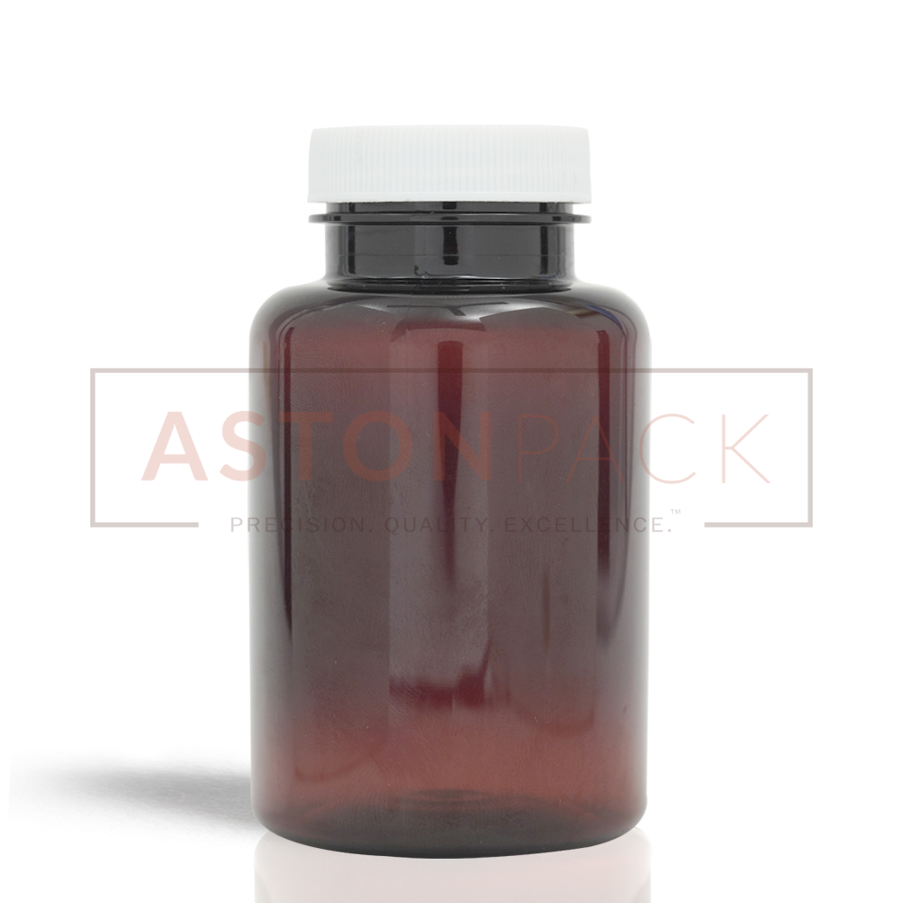 175 Ml Amber Multivitamins Tablet Packaging Bottles And Jars - Plastic Pet Bottle, 38-400 Neck Finish, Wider Mouth For Automatic Filling Compatibility