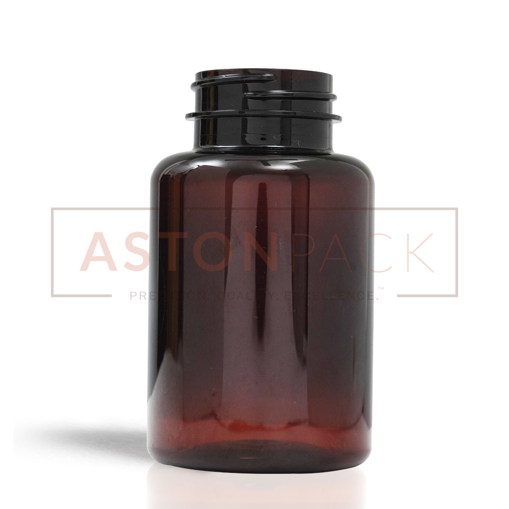 175 Ml Amber Multivitamins Tablet Packaging Bottles And Jars - Plastic Pet Bottle, 38-400 Neck Finish, Wider Mouth For Automatic Filling Compatibility