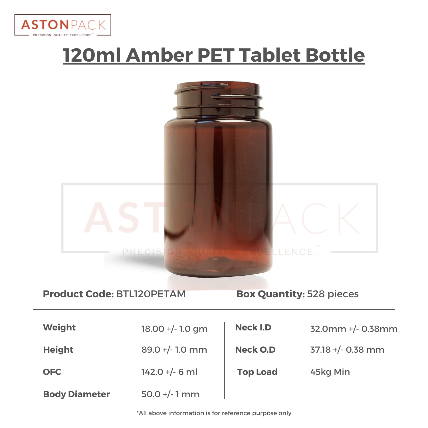 120 Ml Amber Multivitamins Tablet Packaging Bottles And Jars Diameter: 50 Millimeter (Mm)