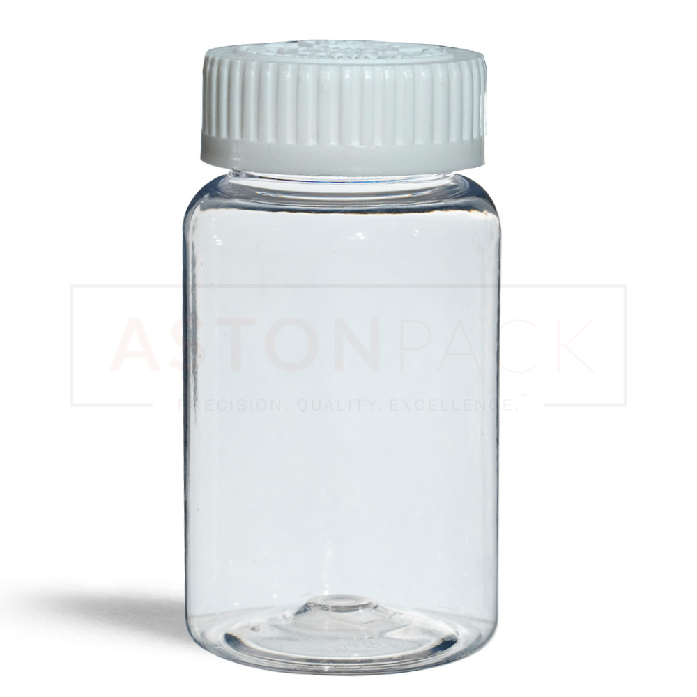 120 Ml Clear Multivitamins Tablet Packaging Bottles And Jars - 120 Milliliter Capacity, 50mm Diameter, 89mm Height, Screw Cap, Round Shape | Wider Mouth For Easy Filling