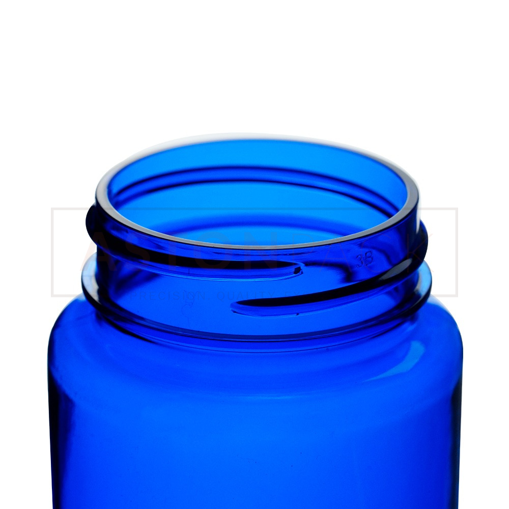 Cobalt Blue Pet Plastic Supplement Bottle - 75ml Size, 38-400 Neck Finish, Wider Mouth For Automatic Filling Machines