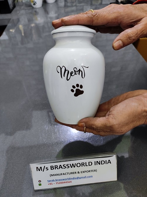 Pet Urn With Pet Paw Hand Painted Cremation Urn