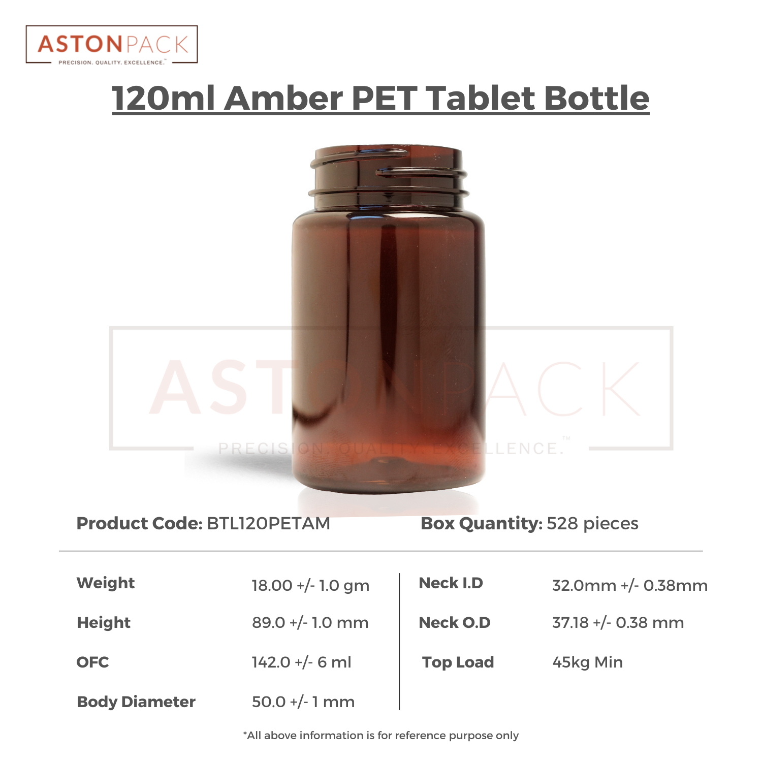 120 Ml Amber Pet Tablet Bottles For Gummies Packaging Diameter: 50 Millimeter (Mm)