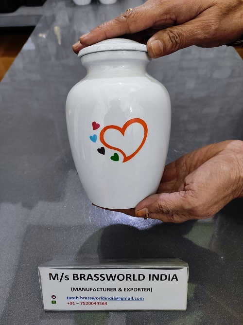 Aluminum Black Paw In Star Hand Painted Pet Cremation Urn