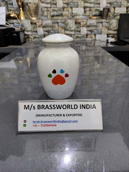 Aluminum Rainbow Color On Pet Paw Hand Painted Pet Cremation Urn