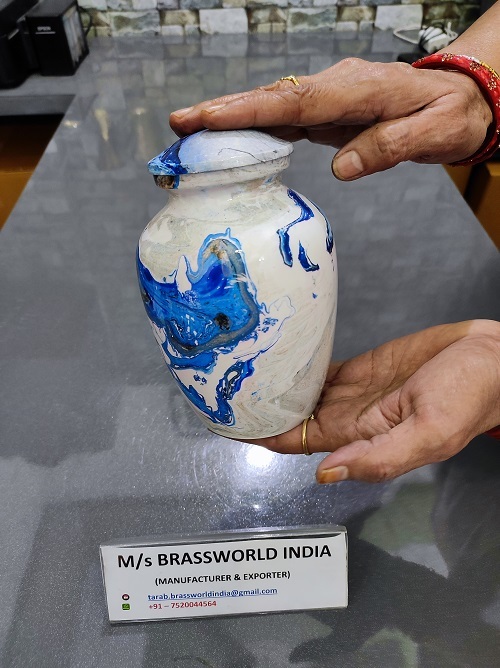 Aluminum Ocean Tides Beautiful Large Cremation Urn