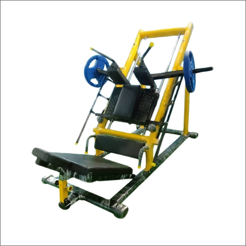 Leg Press With Hack Squat - Steel, 60" x 40" x 70" | 450 lbs Weight Capacity, Adjustable Seat & Footplate, Yellow Finish, 1 Year Warranty