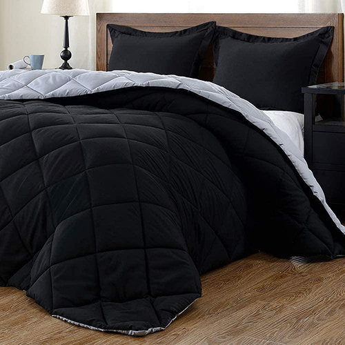 Reversible Comforter - Microfiber, King Size, Grey | 1000 Gsm Weight, Polyester Fill, Machine Washable, 200 Thread Count