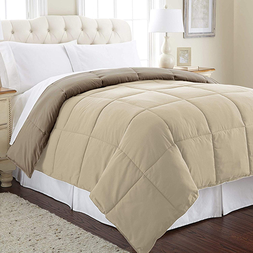 Reversible Comforter - Microfiber, King Size, Grey | 1000 Gsm Weight, Polyester Fill, Machine Washable, 200 Thread Count