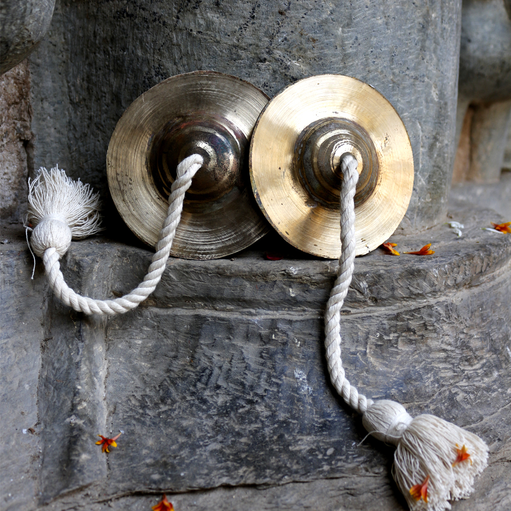 Handmade Kansa & Brass Manjeera - 3x1 Inches, Golden Tone | Traditional Musical Instrument For Spirituality, Meditation, And Ceremonial Use