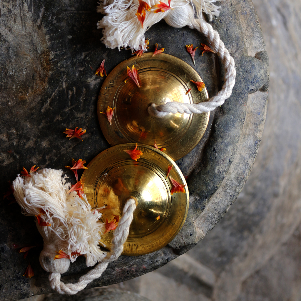 Handmade Kansa & Brass Manjeera - 3x1 Inches, Golden Tone | Traditional Musical Instrument For Spirituality, Meditation, And Ceremonial Use