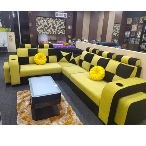 L Shape Sofa Set - Solid Wood, Indoor Furniture | Elegant Design with Comfort and Durability