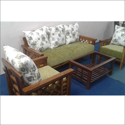 Solid Wood 5 Seater Sofa Set - Polished Finish, Durable Indoor Furniture Designed for Comfort and Style