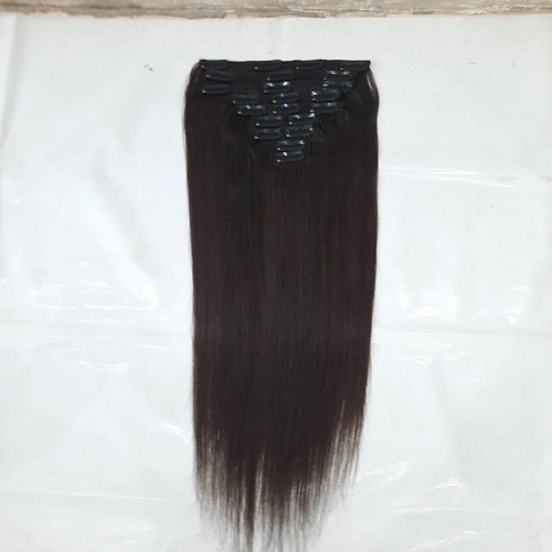 Natural Colour Unprocessed Straight Clip In Hair Extensions